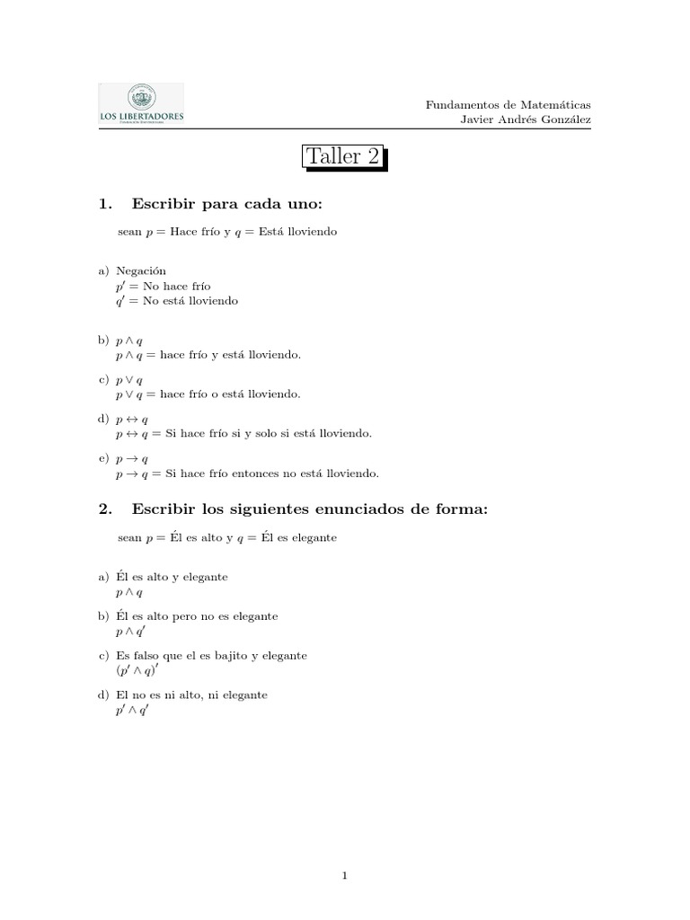 Taller 2 | PDF | Métodos y materiales de enseñanza