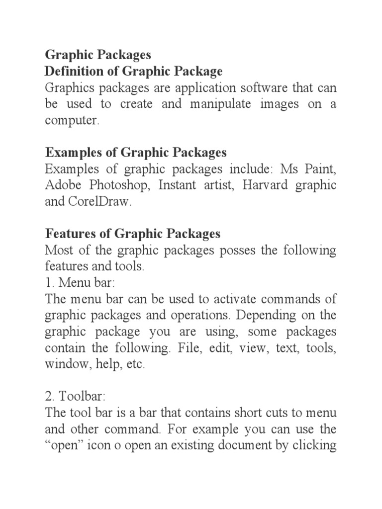 Graphic Packages Definition of Graphic Package PDF Graphics Software