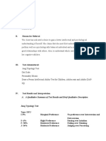 Name Address: Tel. No: Referred By:: A. A Qualitative Summary of Test Results and Brief Qualitative Description