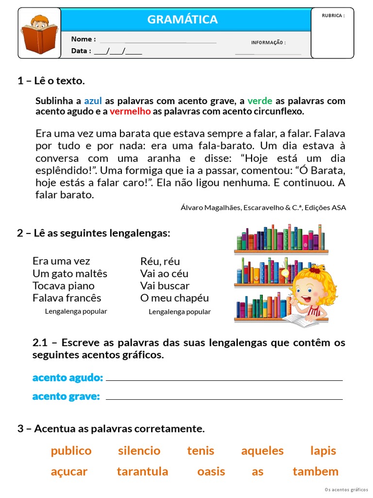 O Uso de Acentos Gráficos Na Escrita, PDF, Estresse (Linguística)