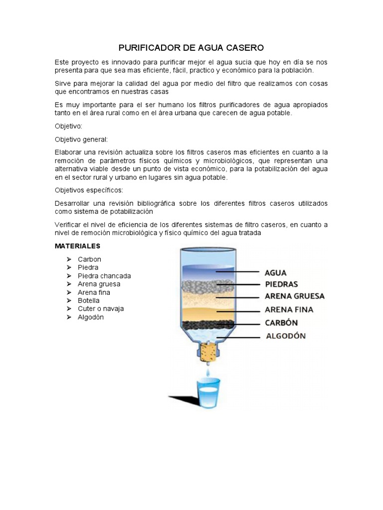 Purificador de Agua Casero | PDF