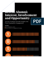 Recent Alumni: Interest, Involvement and Opportunity: Survey Findings Provide Insights Into Post-Graduation Engagement