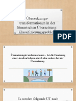 Übersetzungstransformationen in Der Literarischen Übersetzung