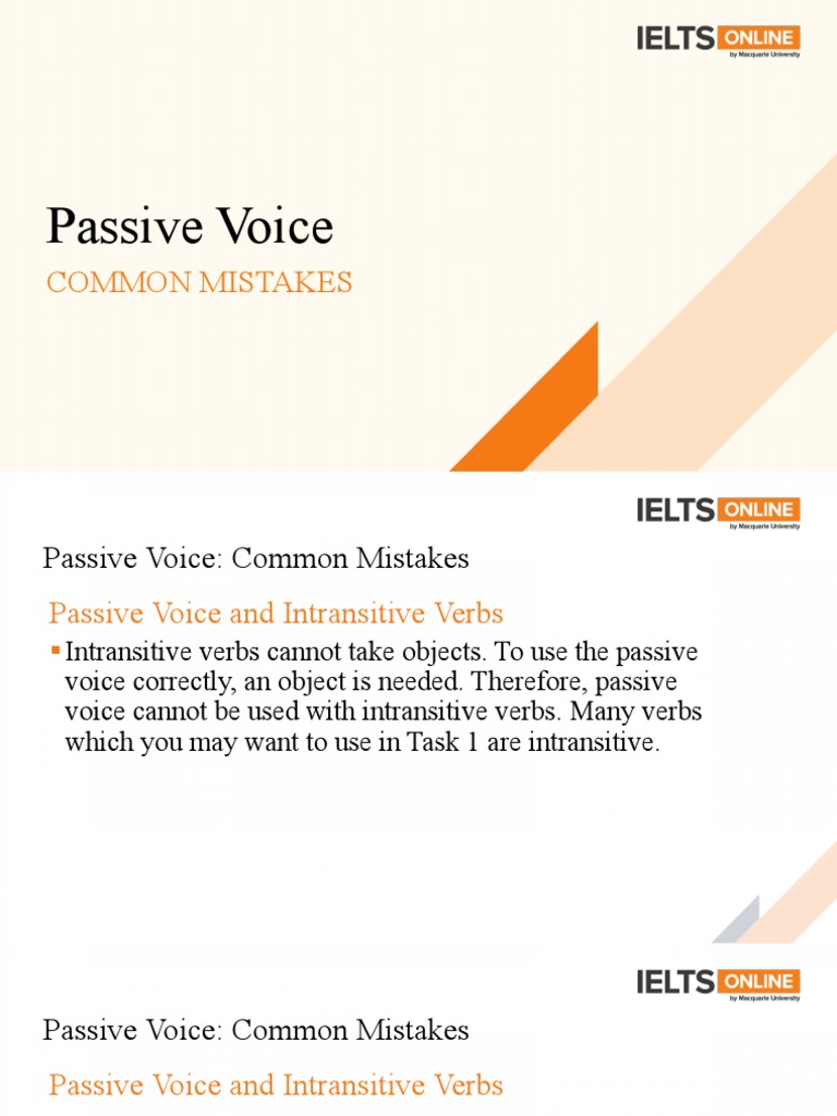 Passive Voice: Intransitive Verb Errors | PDF | Language Arts & Discipline