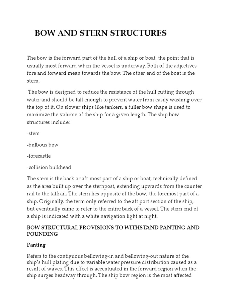 Share 'BOW AND STERN STRUCTURES Docx' PDF Stern Ships