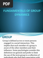 Fondamentals of Group Dynamics