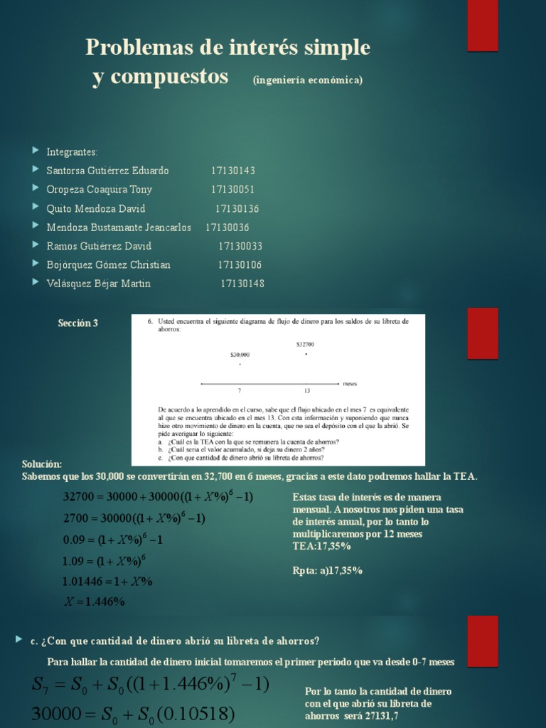 Cálculo de Interés Simple y Compuesto | PDF | Economias | Dinero