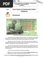 Core Values of Community Action Initiatives: Lesson 1