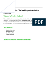 What You Get For Cs Coaching With Arivupro Academy