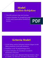 MODEL in Policy Analysis