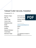 National Textile University, Faisalabad: (Assignment No. 2)