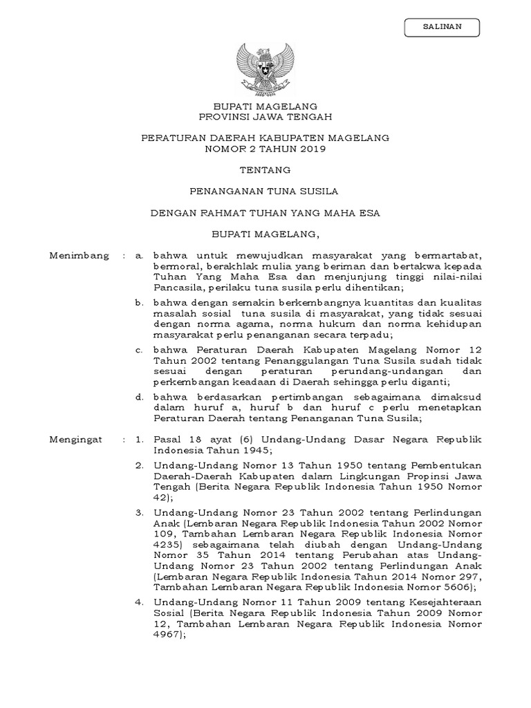 Penanganan Tuna Susila Magelang PDF Ilmu Sosial