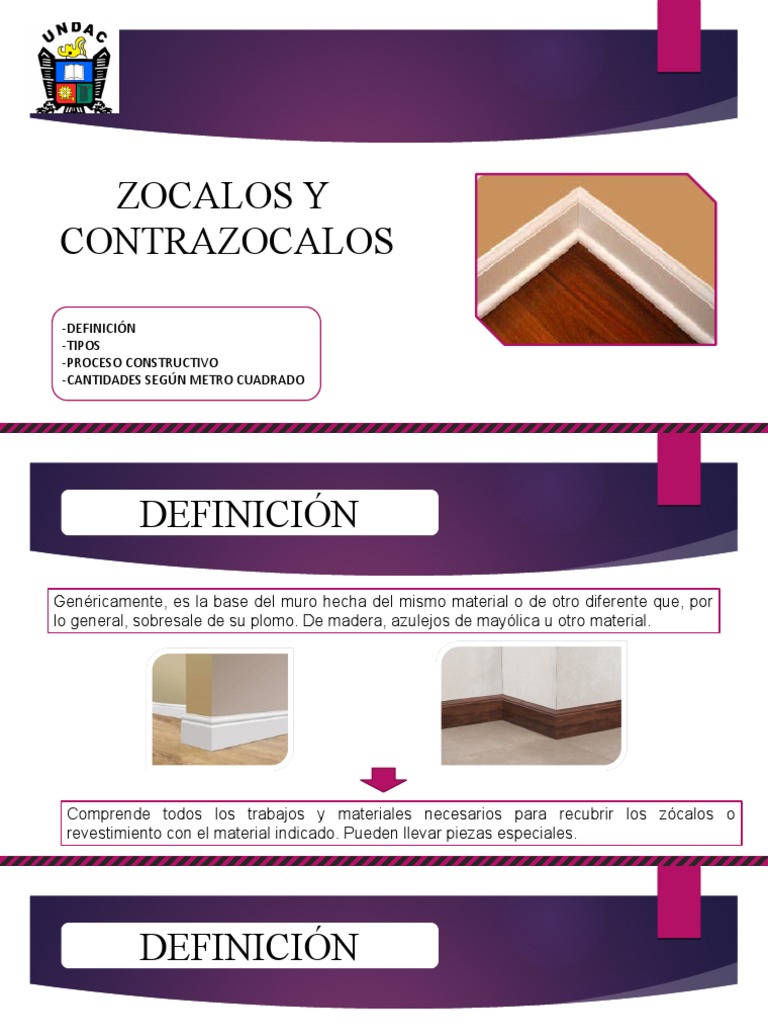 Zócalos y Contrazócalos Definición y Tipos