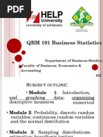 QBM 101 Business Statistics: Department of Business Studies Faculty of Business, Economics & Accounting HE LP University