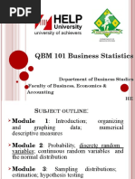 QBM 101 Business Statistics: Department of Business Studies Faculty of Business, Economics & Accounting HE LP University