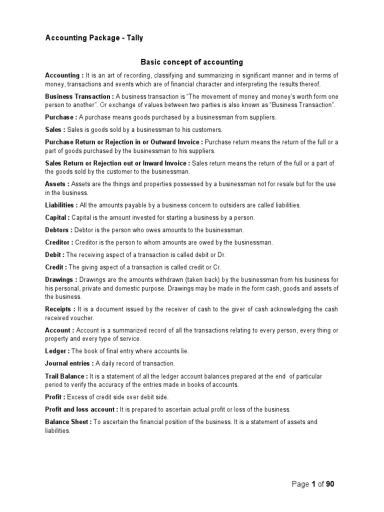 E Business Accounting Tally Notes IV Sem | PDF | Debits And Credits ...