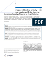 Transfusion Strategies in Bleeding Critically Ill Adults- A Clinical Practice Guideline From the European Society of Intensive Care Medicine