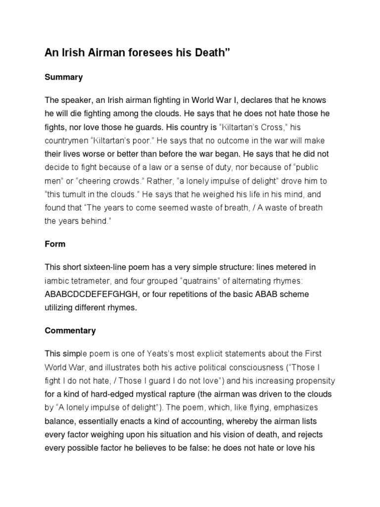 An Irish Airman Foresees His Death3 PDF