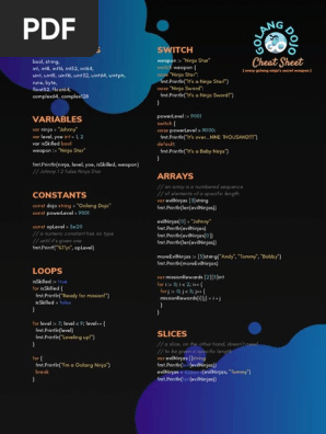 Golang Cheat Sheet by Golang Dojo
