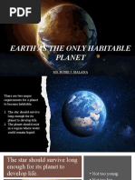 Lesson 2.1 Earth As The Only Habitable Planet