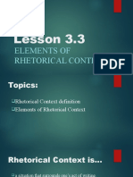 Lesson 3.3 - Elements of Rhetorical Context