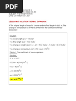 Ibanez, Ivan David S Bsed Sci 2B Lesson # 07 Solution Thermal Expansion