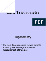 Basic trigonometry concepts and functions