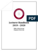 Lecturer Handbook 2019 - 2020: Office of The Provost Chapman University