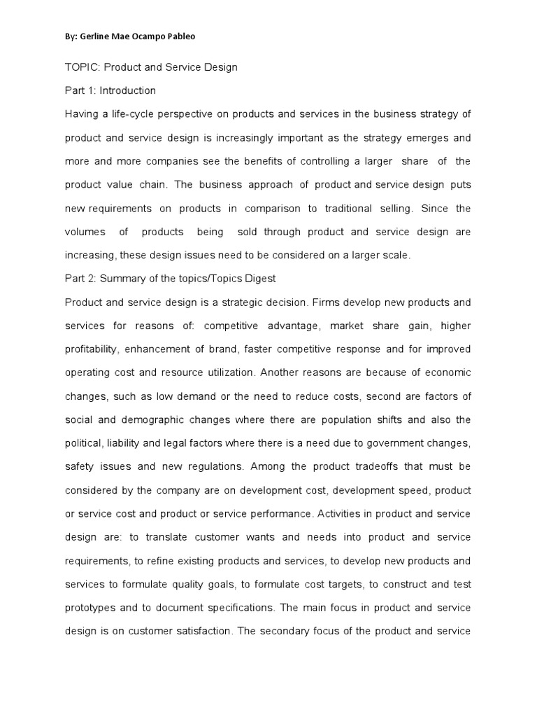 Product and Service Design Strategies | PDF | New Product Development ...