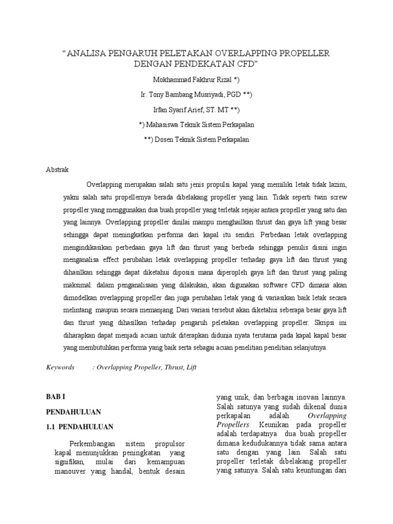 Analisa Overlapping Propeller CFD | PDF