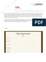 18 Performance Task - Table Reservation On Google Forms