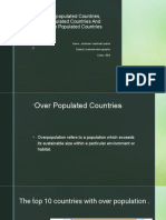 Underpopulated Countries, Over Populated Countries and Optimum Populated Countries