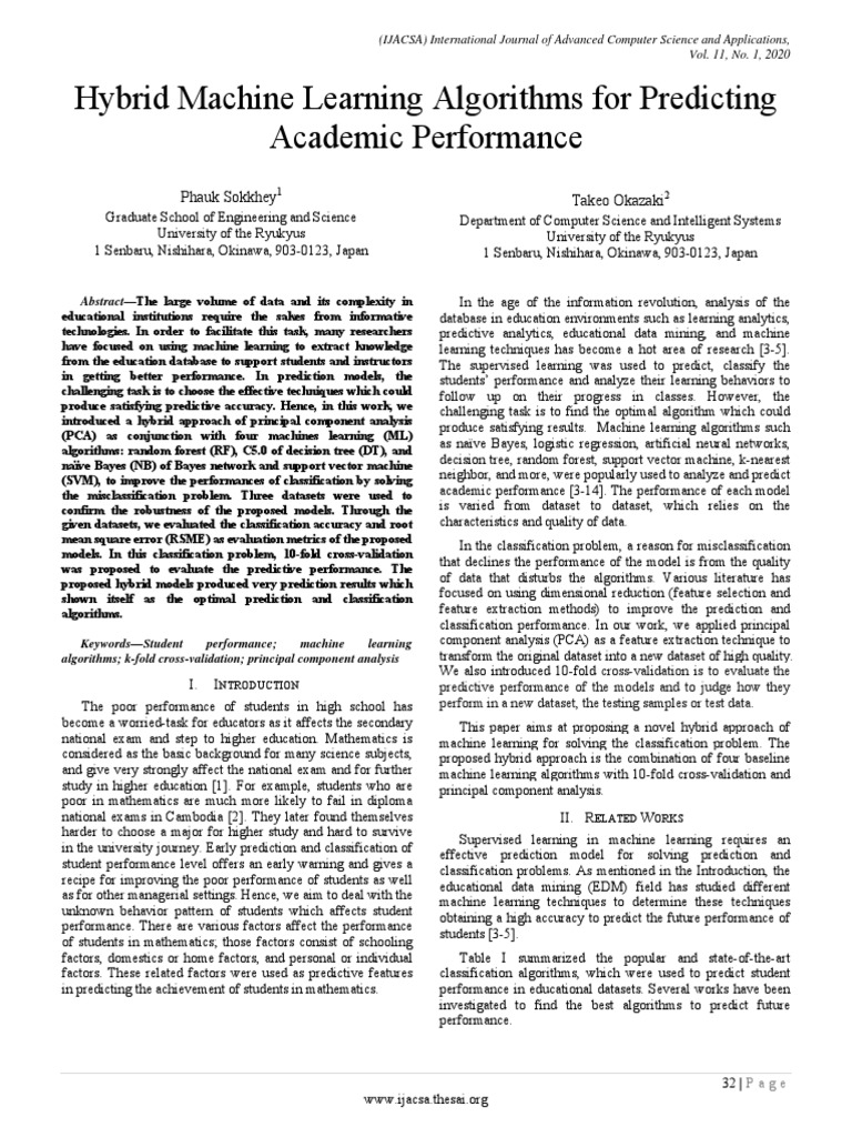 Hybrid ML Models for Academic Performance | PDF | Machine Learning ...