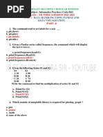 Unit 1 - Data Handling Using Pandas and Data Visualisation: Important Multiple Choice Questions