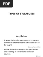 Syllabus Types - Revised