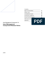 User Management Component Release Notes