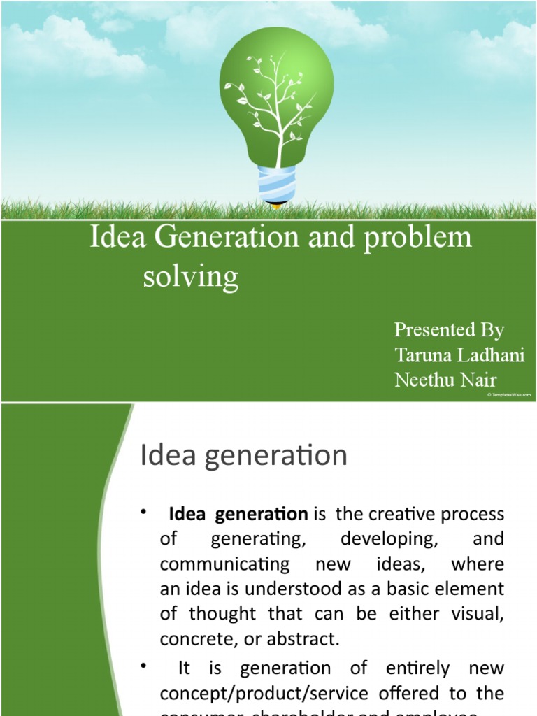 Idea Generation and Problem Solving | PDF | Brainstorming | Elevator