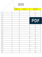 Daftar Hadir Orientasi TPK: Hari/Tanggal: ..., . 2021