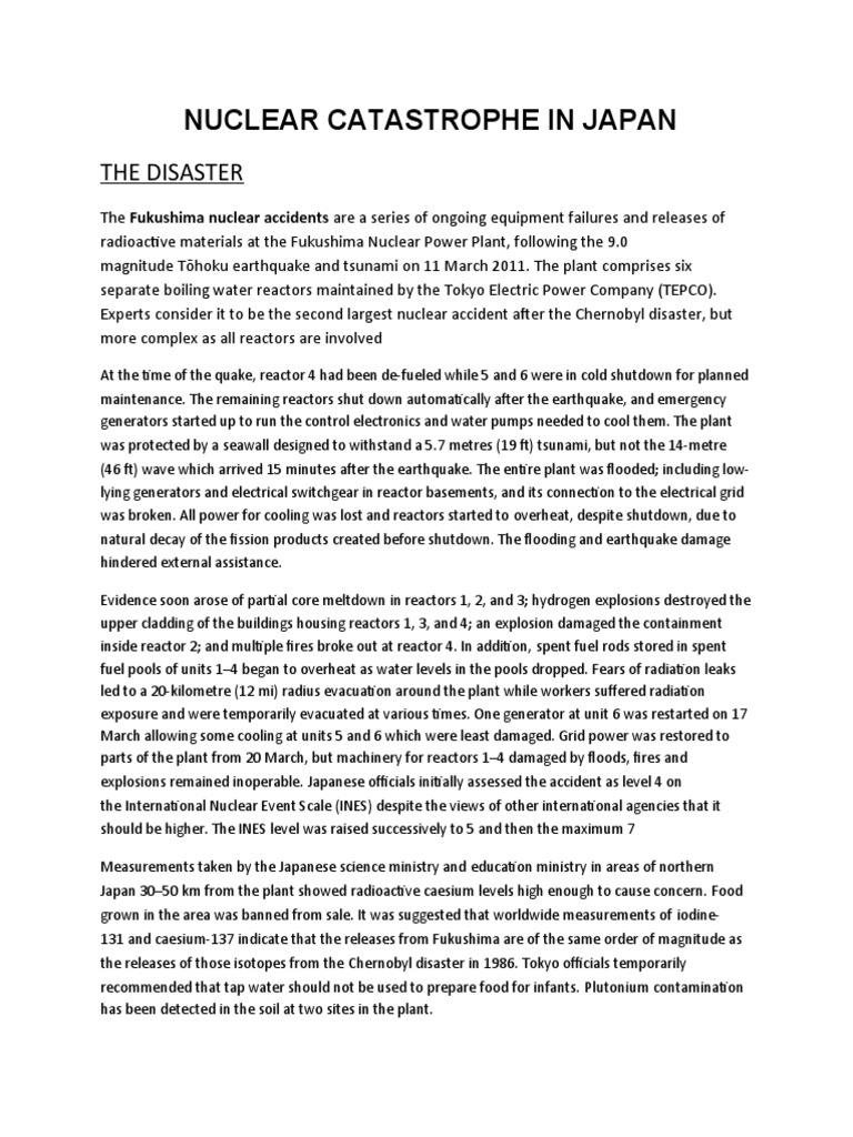 Fukushima Nuclear Disaster Overview | PDF | Fukushima Daiichi Nuclear ...