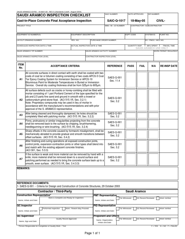 Concrete Inspection and Acceptance Criteria | PDF | Mortar (Masonry ...