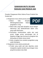 Sop Pengawasan Mutu Selama Proses Produksi Dan Produk Jadi