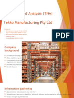 Training Need Analysis (TNA) - Tekko Manufacturing PTY LTY