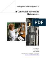 NIST Calibration Services For Hydrometers: NIST Special Publication 250-78 r1