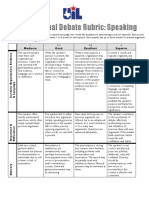 Congressional Debate Rubric: An Evaluation Tool for Speeches
