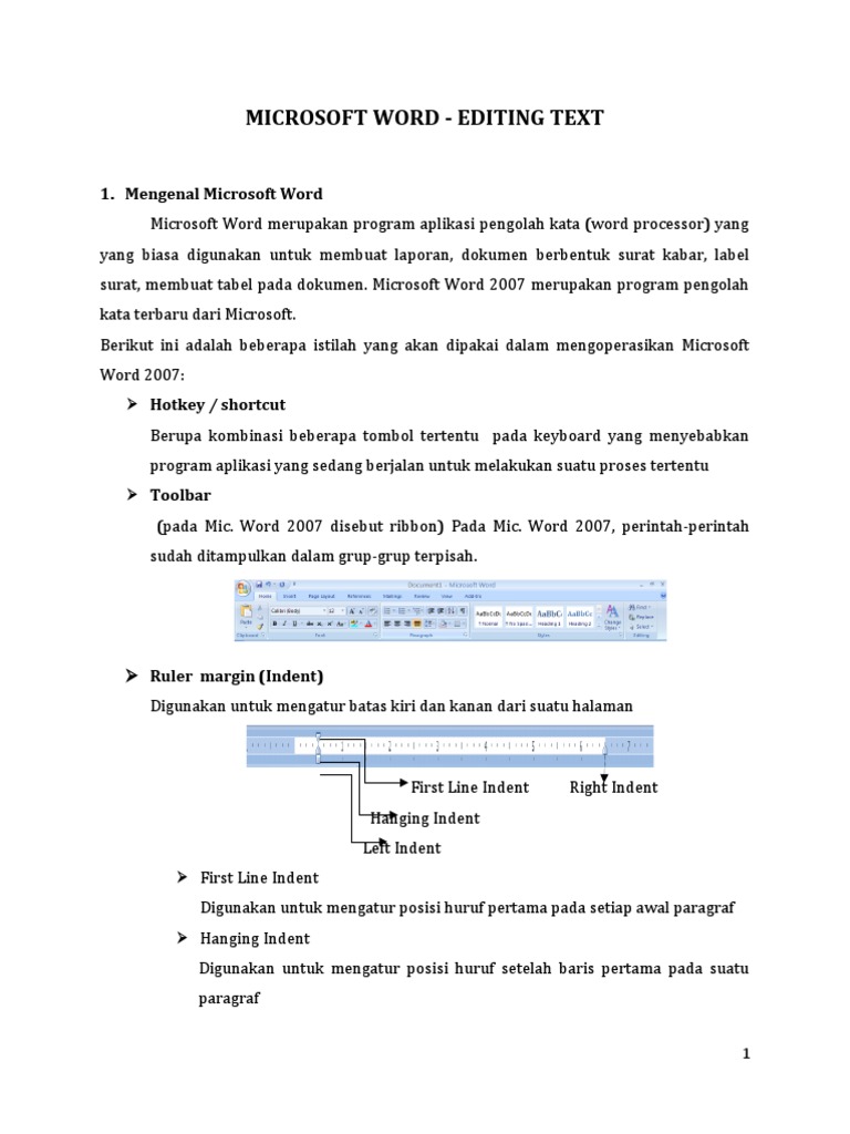 Mengedit Teks di Microsoft Word | PDF | Komputer