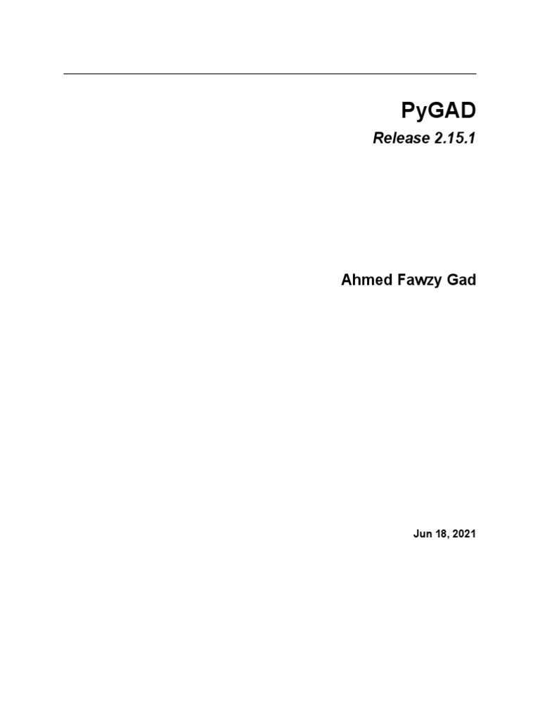 PyGAD Guide for Developers | PDF | Statistical Classification ...