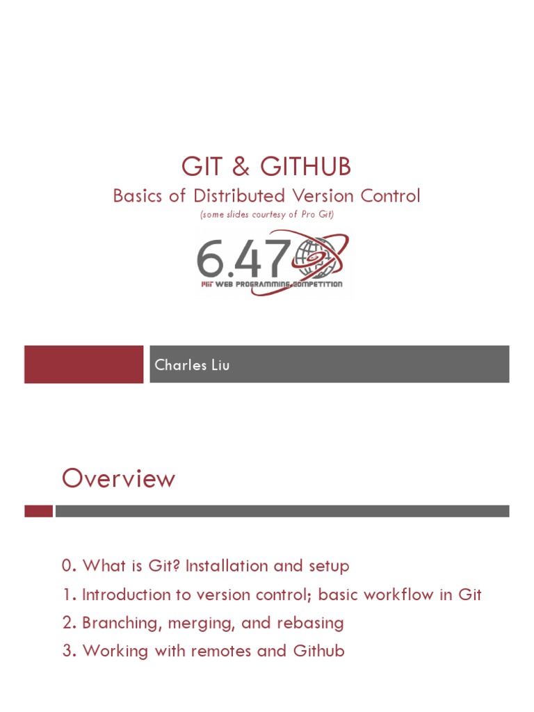 Git & Github: Basics of Distributed Version Control | PDF | Version ...