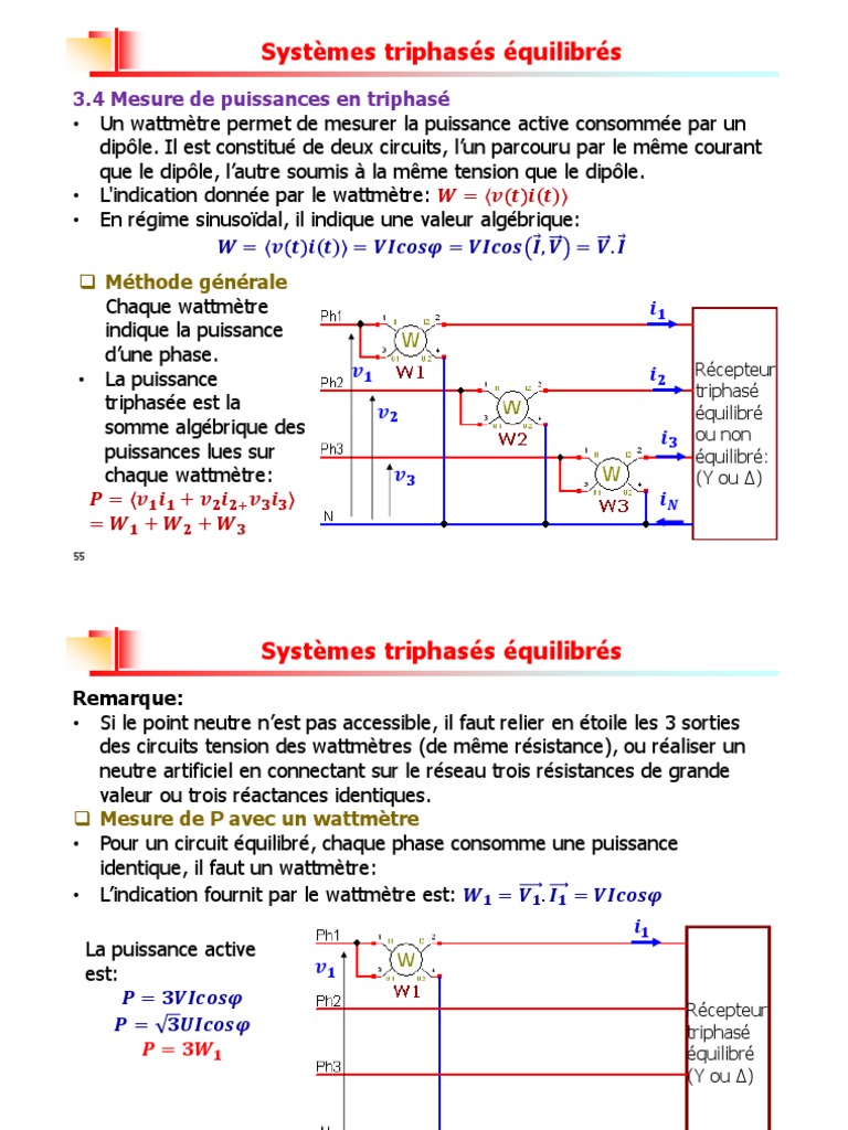 Mesure de puissance en triphasé PDF Puissance (physique) Quantité — free download