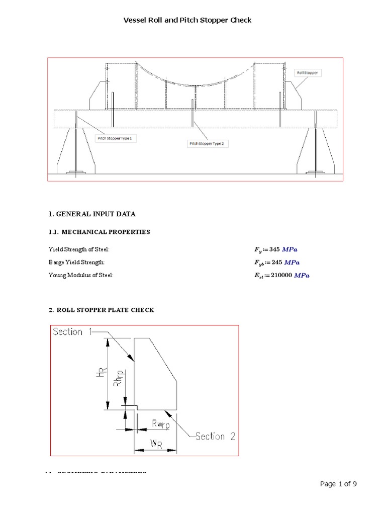 Vessel Roll and Pitch Stress Check | PDF | Strength Of Materials | Bending