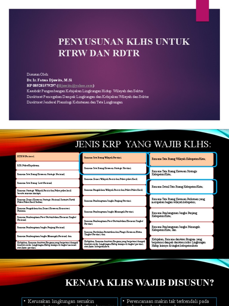 Penyusunan Klhs Untuk Rtrw Dan Rdtr Pdf